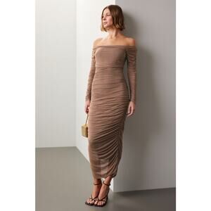 Tara Dress CAROLINE CONSTAS - Light Brown/Tan - Sz XS